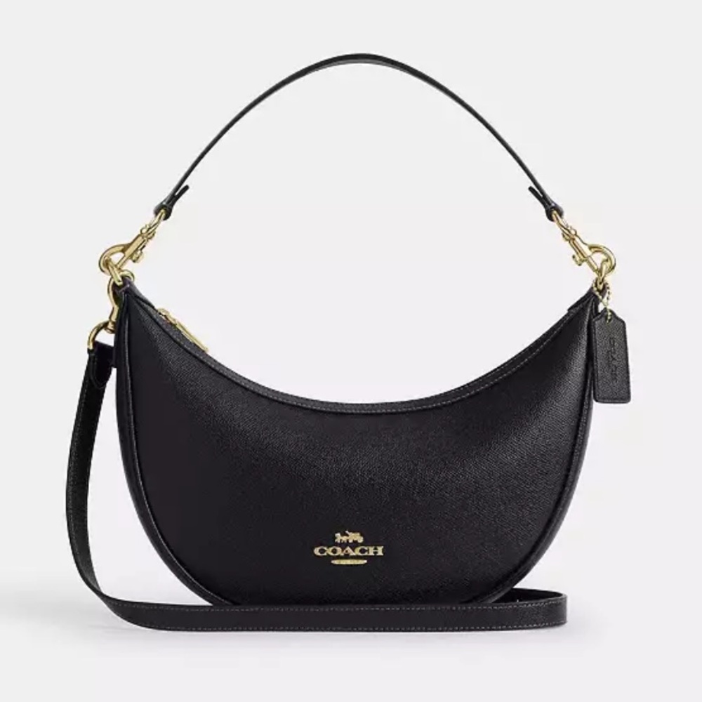 Coach Aria Shoulder Bag in Black Leather Shoulder & Crossbody Purse - Picture 2 of 16